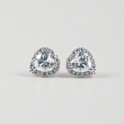 Pink Blush Heart Studs