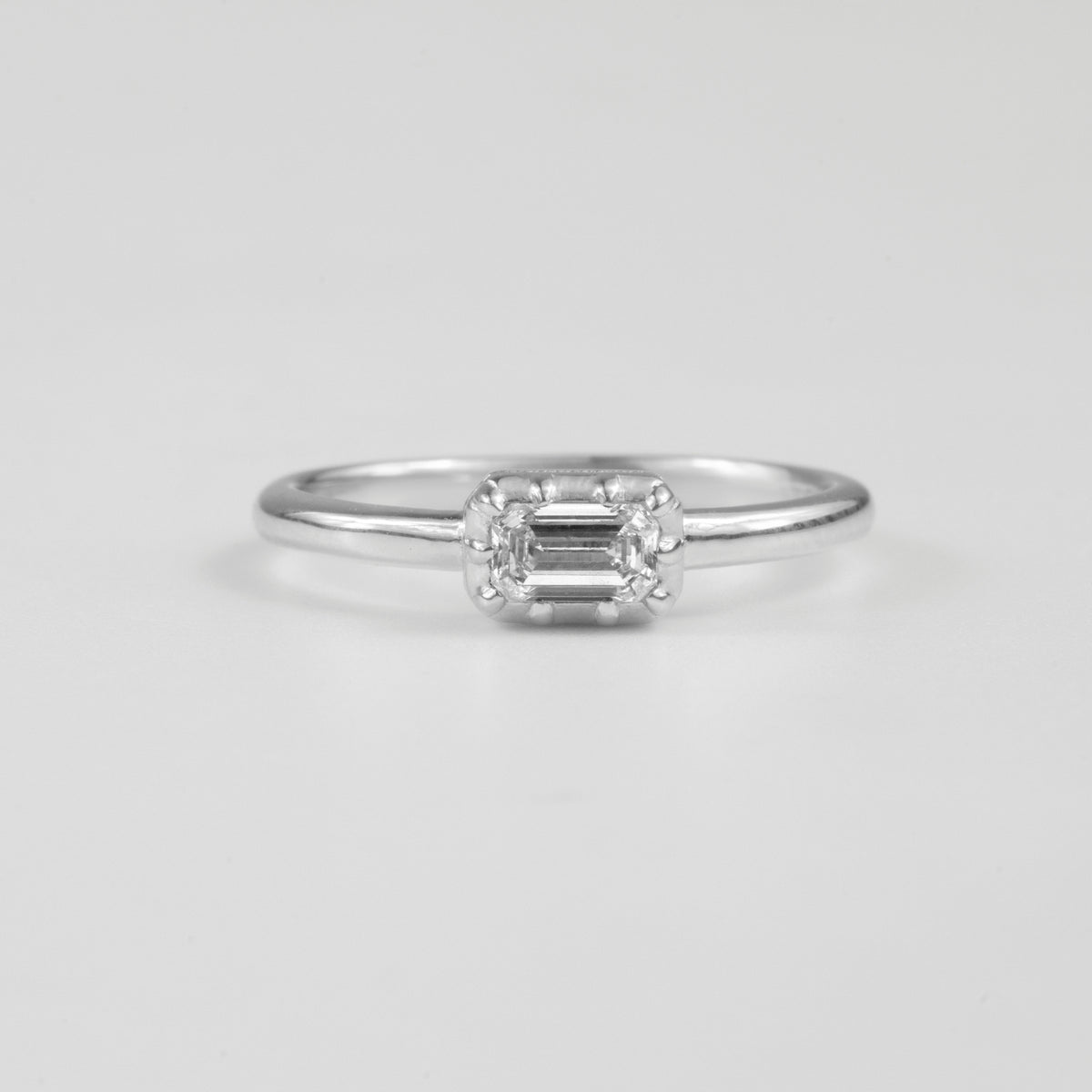 Heritage Emerald Sterling Silver Lab-Grown Diamond Ring