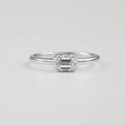 Heritage Emerald Sterling Silver Lab-Grown Diamond Ring