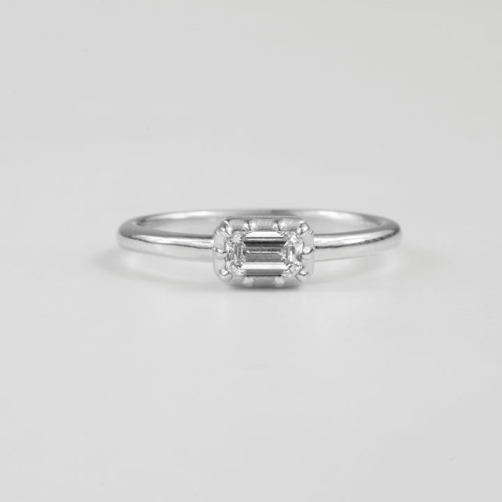 Heritage Emerald Sterling Silver Lab-Grown Diamond Ring