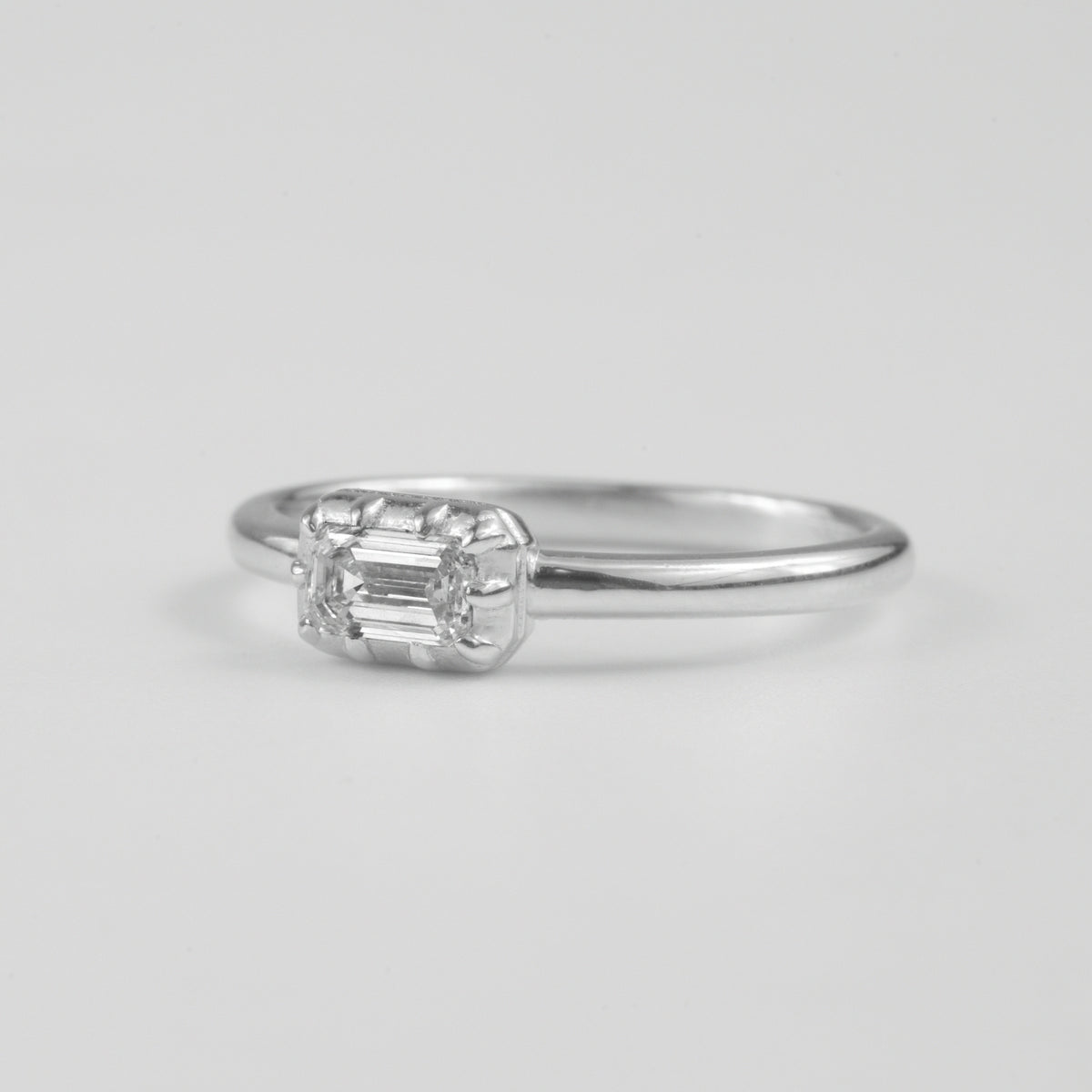 Heritage Emerald Sterling Silver Lab-Grown Diamond Ring