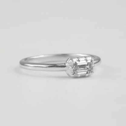 Heritage Emerald Sterling Silver Lab-Grown Diamond Ring