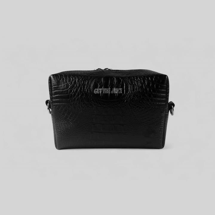 Mono Croc Crossbody Bag (Black)