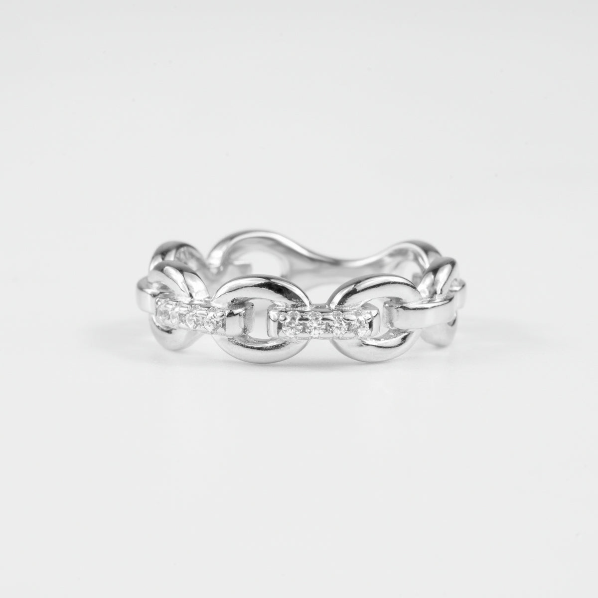 Interlocking Oval Gemstone Ring