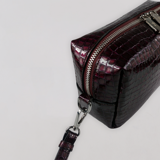 Juice Monogram Crossbody Bag (Maroon)