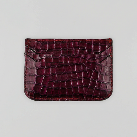 Juice Scarlet Croc Card Holder (Maroon)