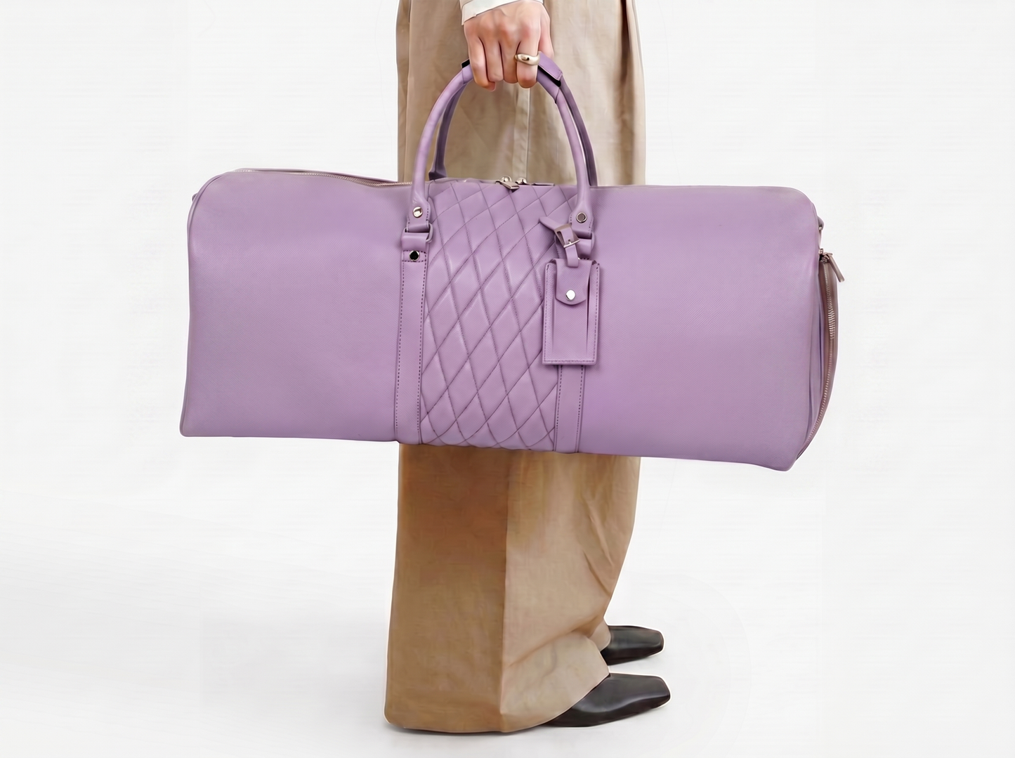 Lavender Lattice Duffle Bag