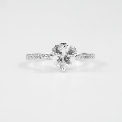 Linear Heart Sparkle Ring