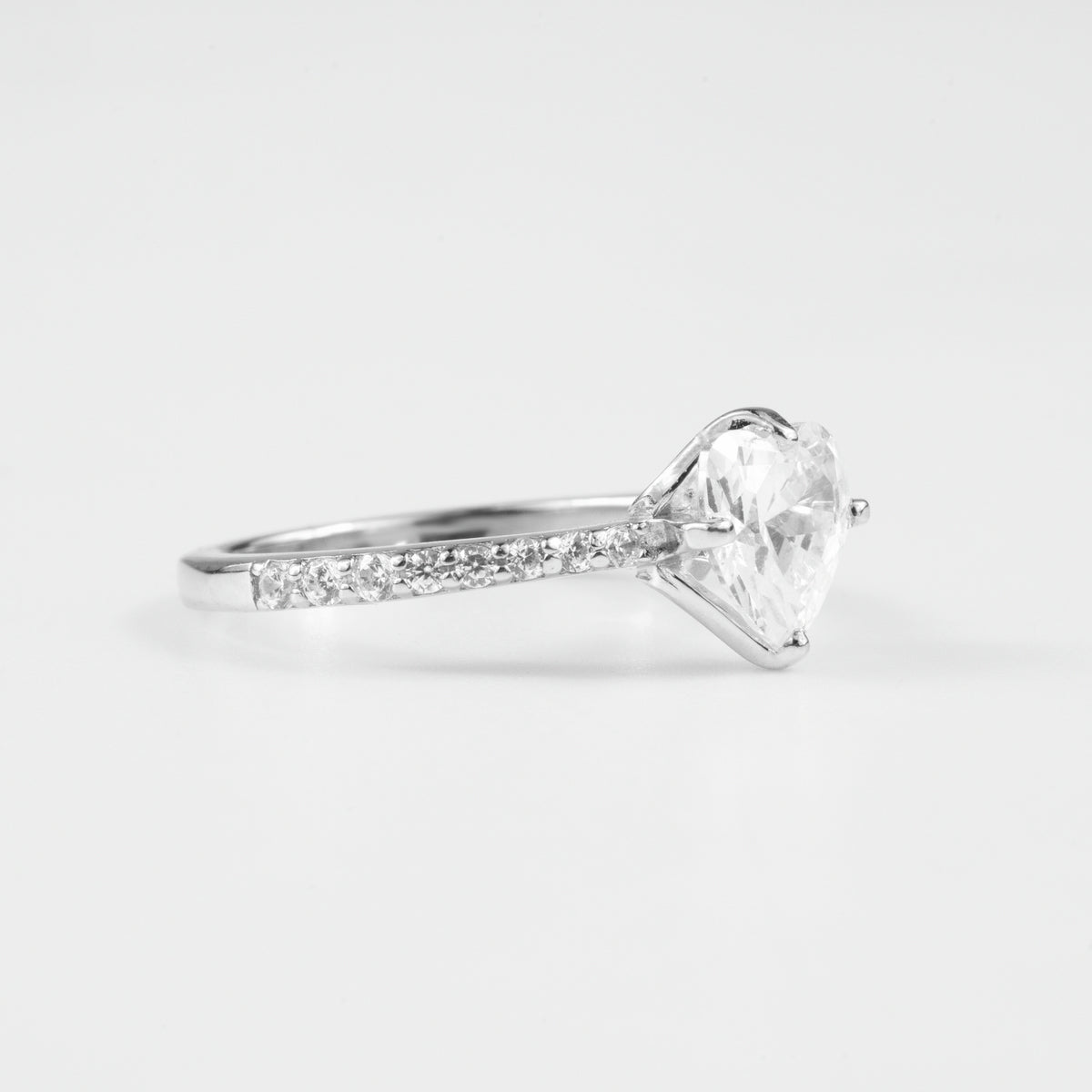 Linear Heart Sparkle Ring