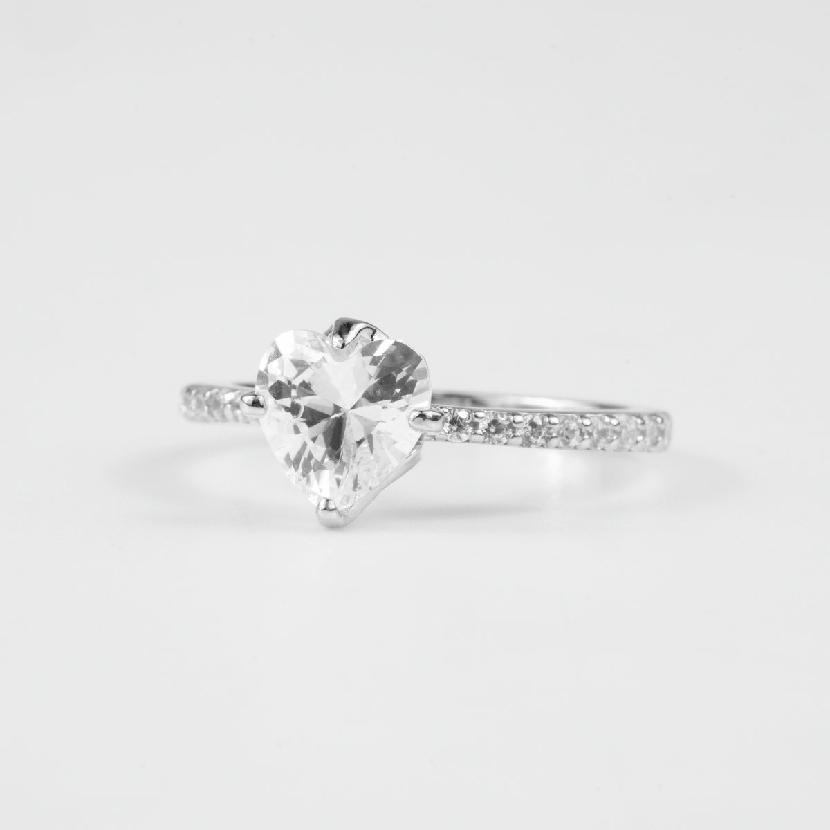 Linear Heart Sparkle Ring
