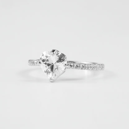 Linear Heart Sparkle Ring