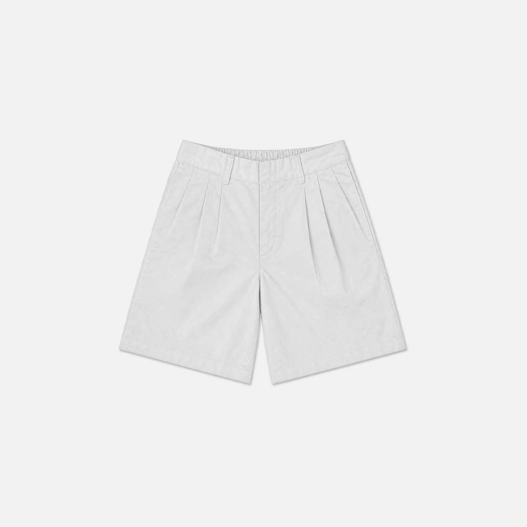 Off-White Pleated Twill Shorts