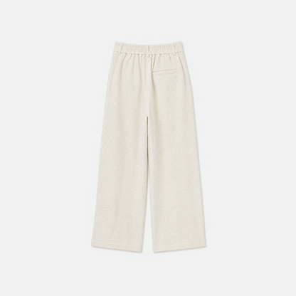 Off-White Textured Wide-Leg Pants