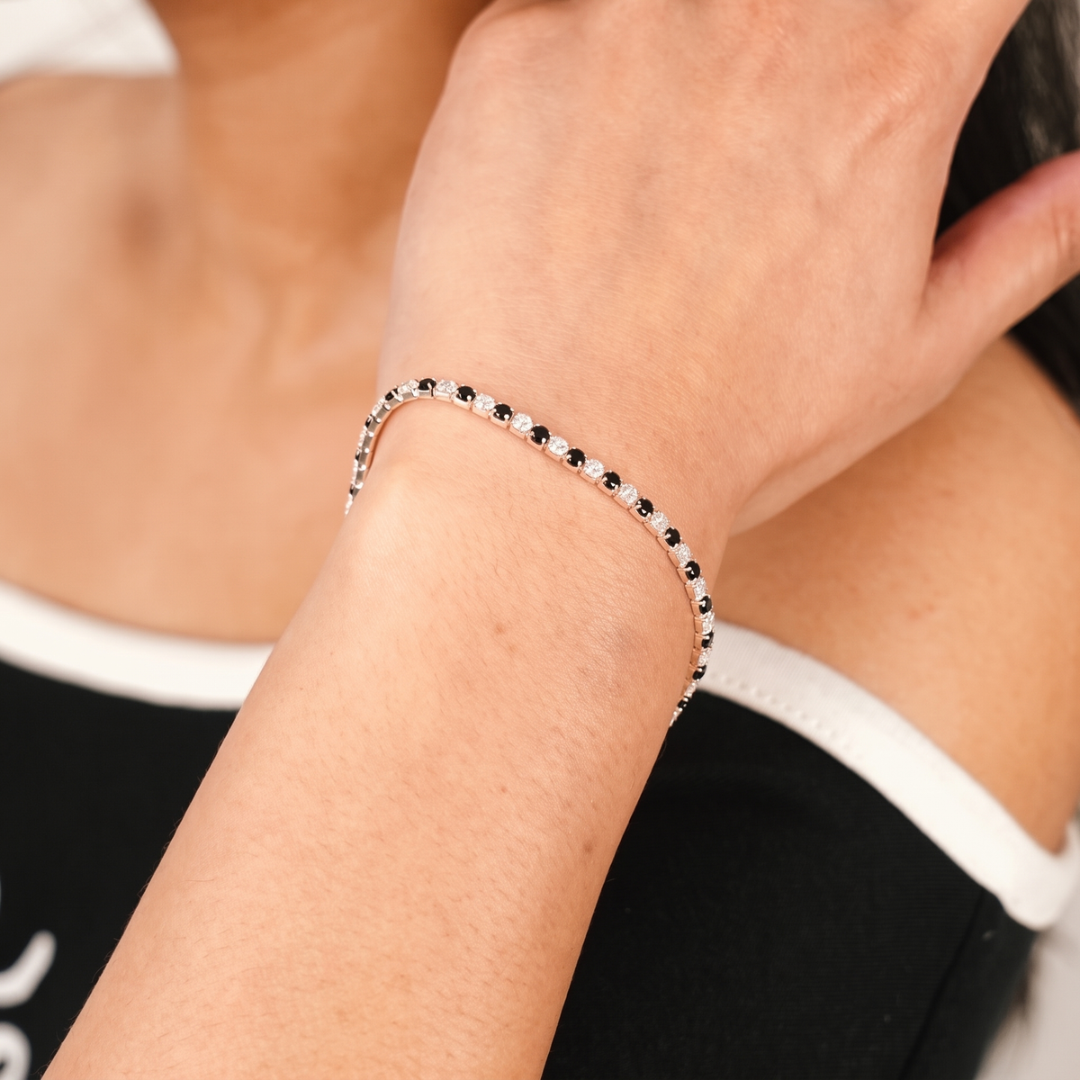 Onyx & Starlight Tennis Bracelet