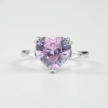 Pink Orchid Heart Ring