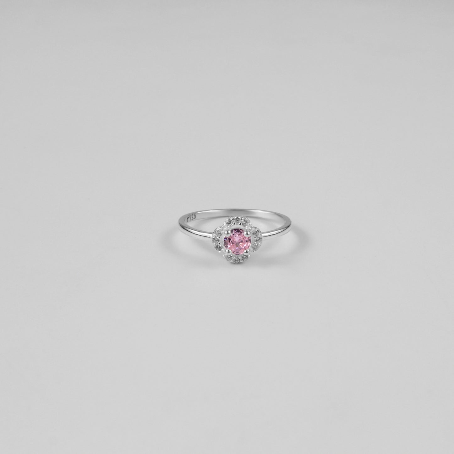 Pink Scalloped Halo Ring