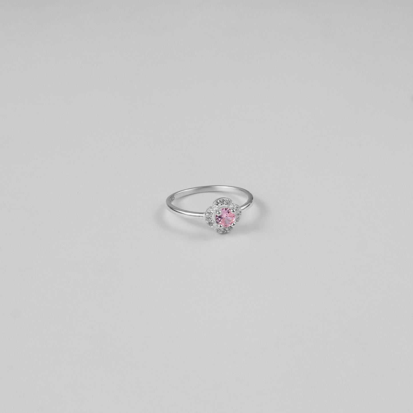 Pink Scalloped Halo Ring
