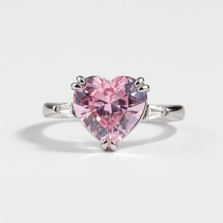 Pink Orchid Heart Ring