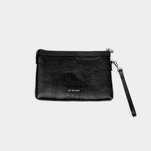 Regent Croc Clutch Bag (Black)
