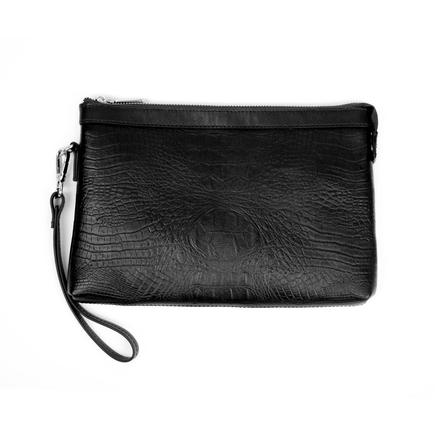 Regent Croc Clutch Bag (Black)