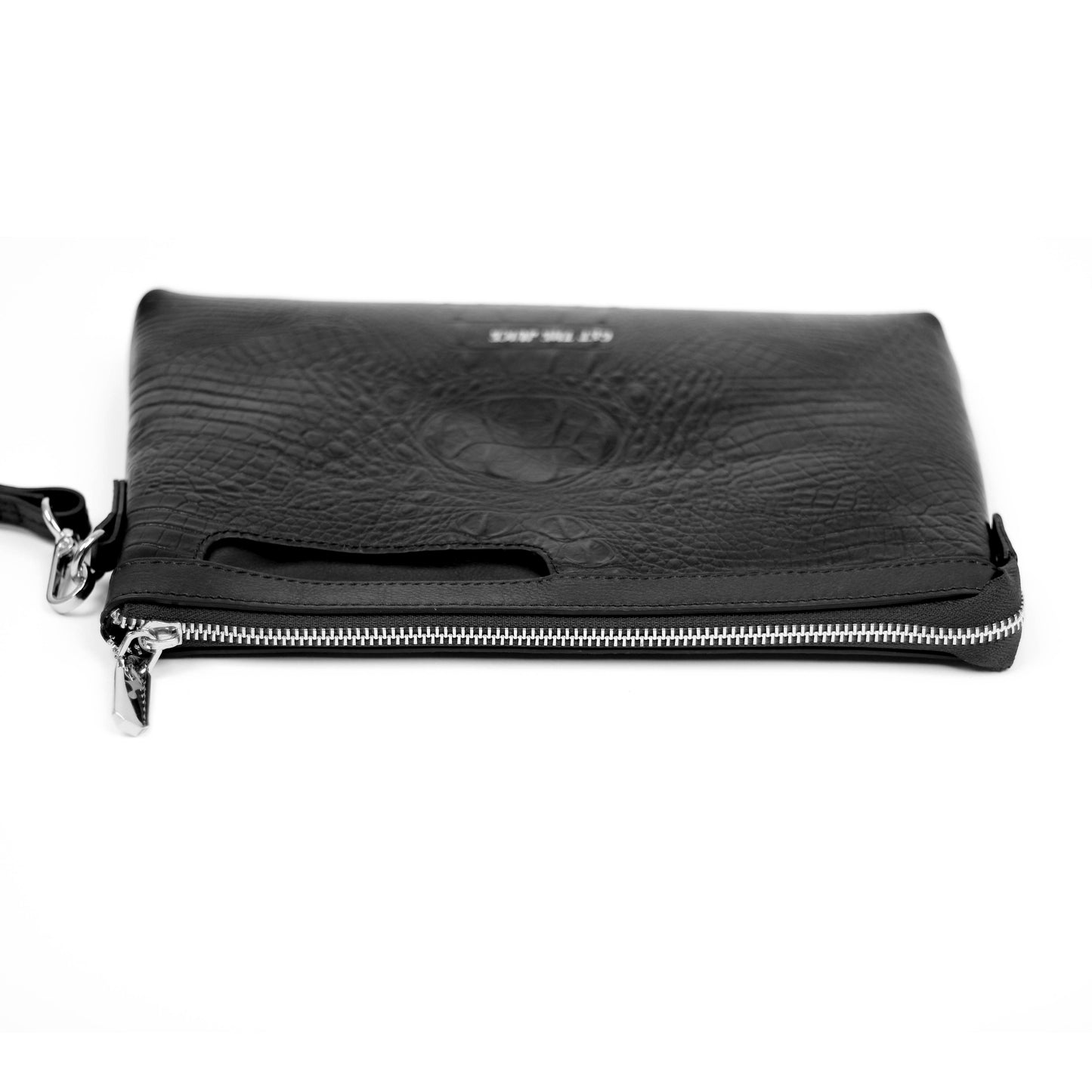 Regent Croc Clutch Bag (Black)