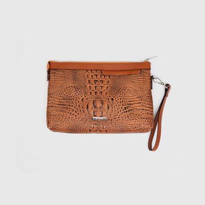 Regent Croc Clutch Bag (Sienna)