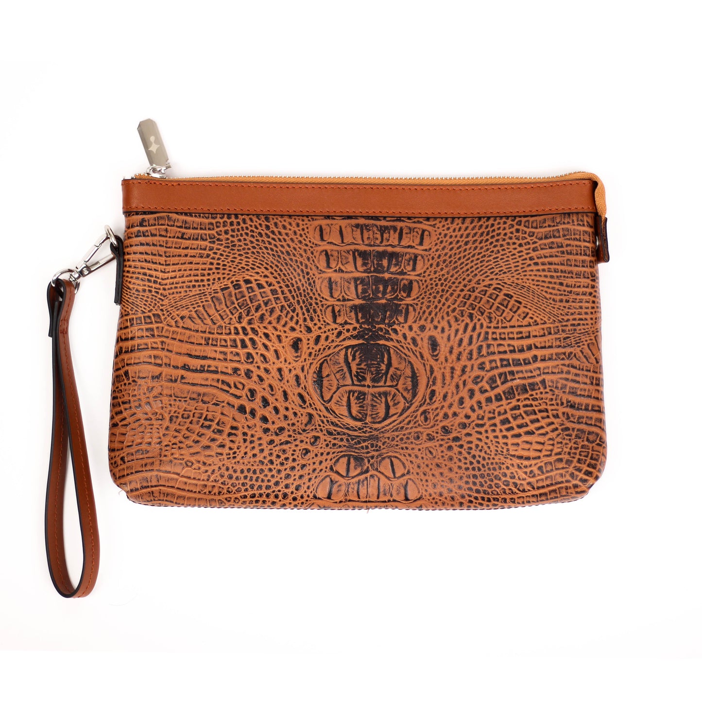 Regent Croc Clutch Bag (Sienna)