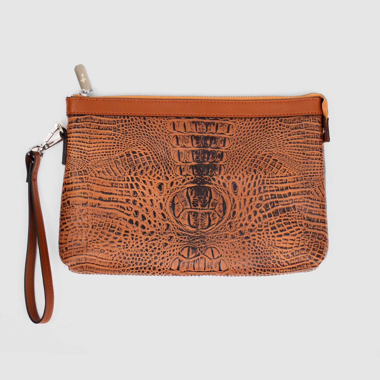 Regent Croc Clutch Bag (Sienna)