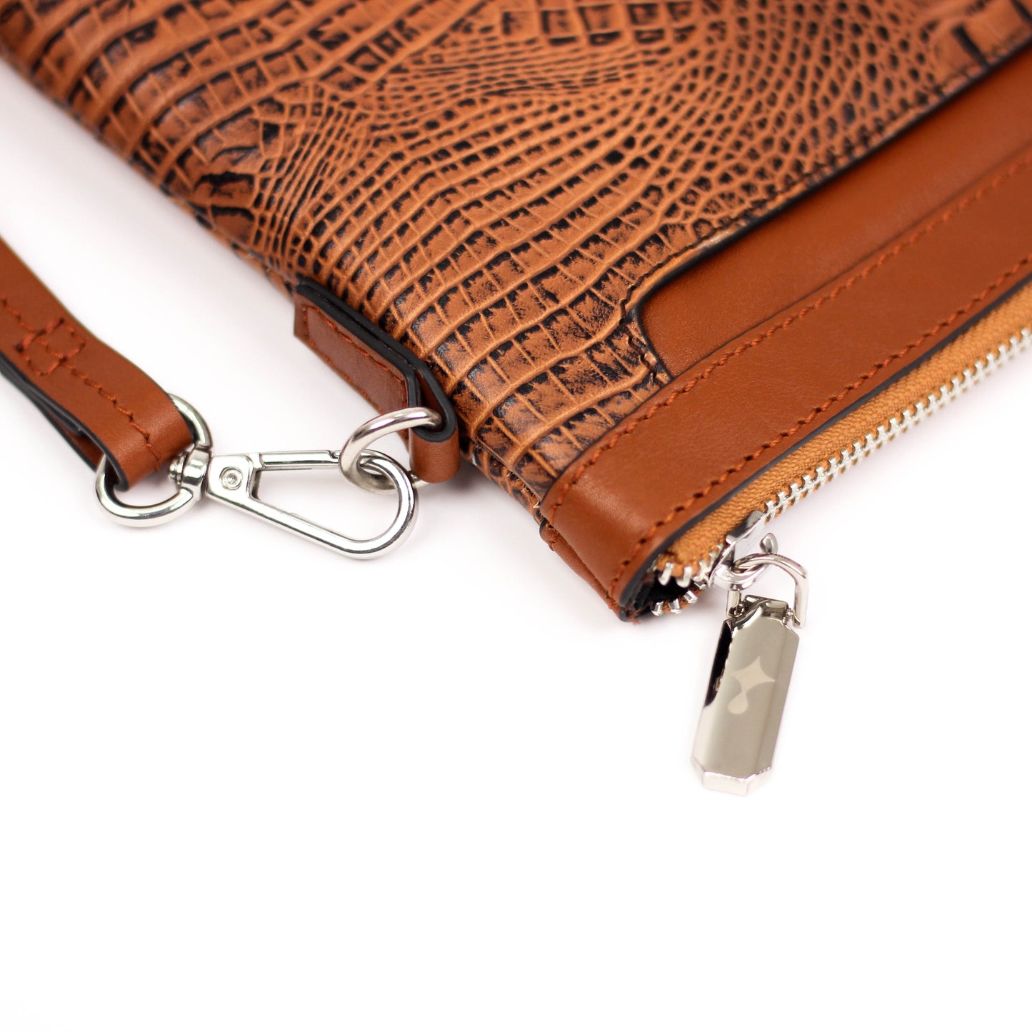 Regent Croc Clutch Bag (Sienna)
