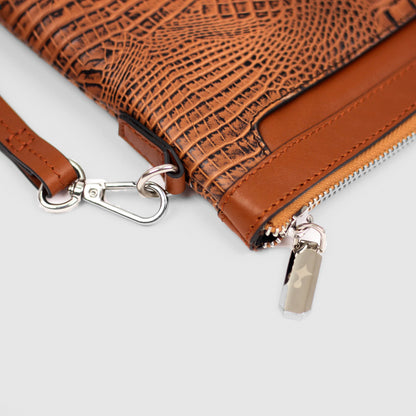 Regent Croc Clutch Bag (Sienna)