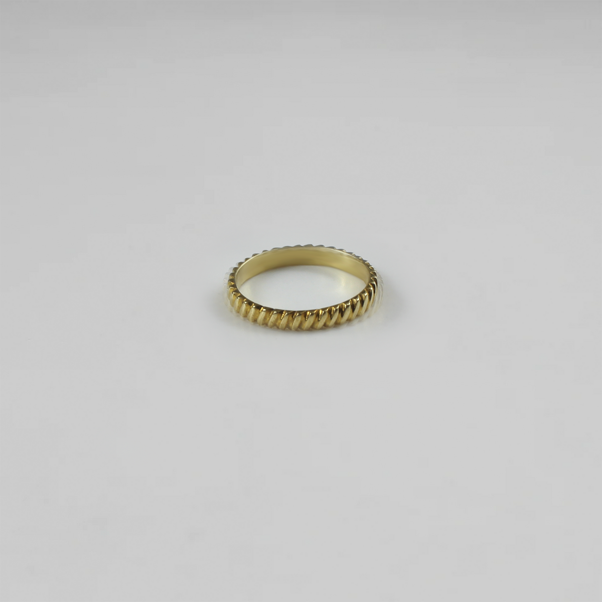 Ridged Fluted Brass Ring