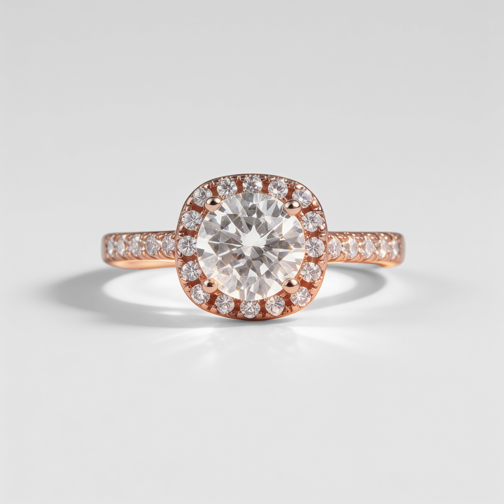 Rose & Ice Halo Ring