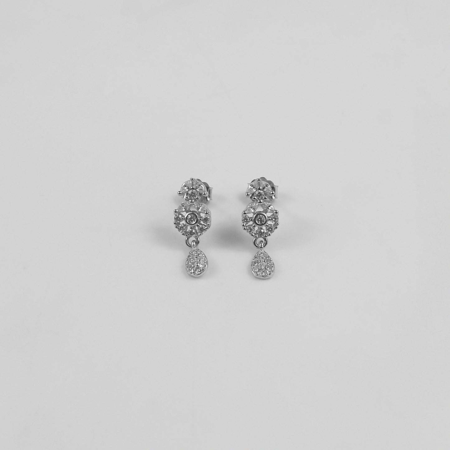 Rosette Drop Ear Studs