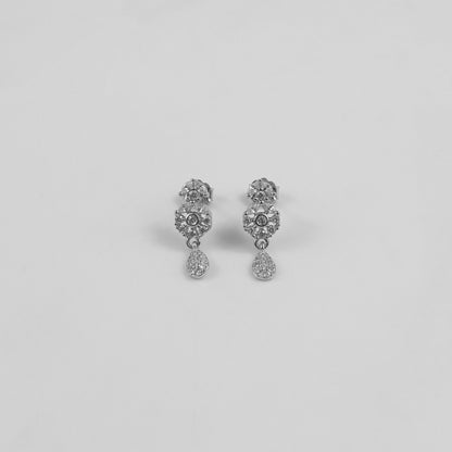 Rosette Drop Ear Studs
