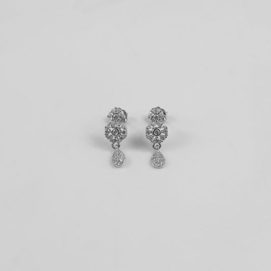 Rosette Drop Ear Studs