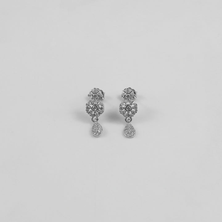 Rosette Drop Ear Studs