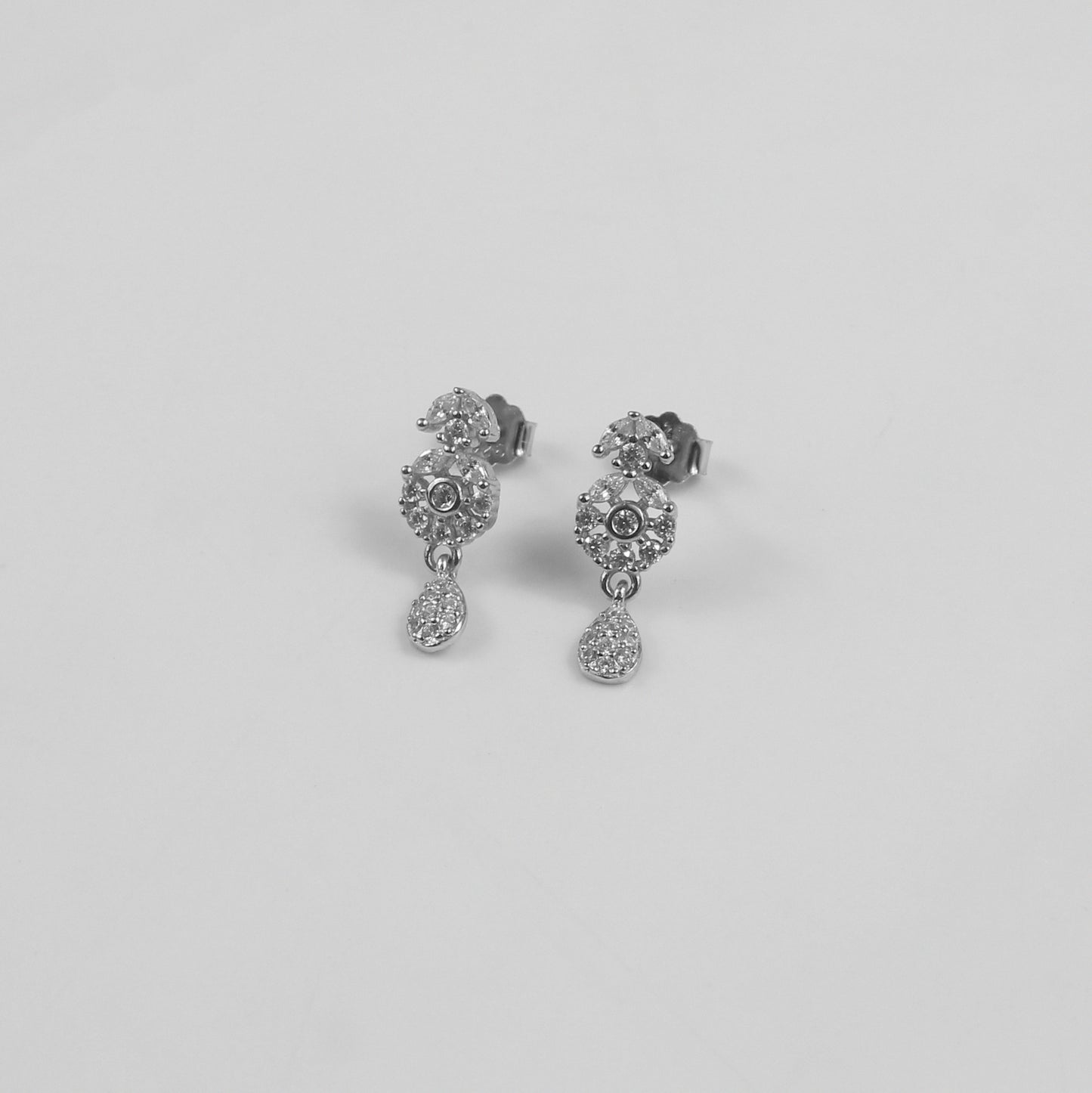 Rosette Drop Ear Studs