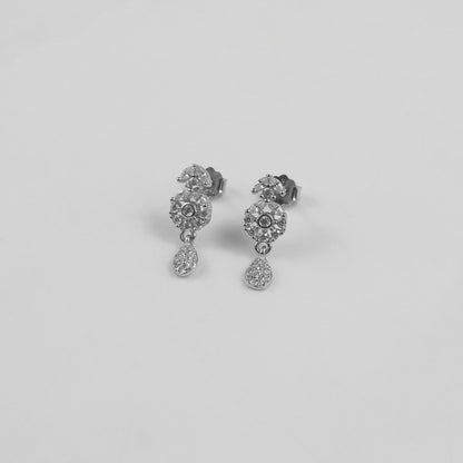 Rosette Drop Ear Studs