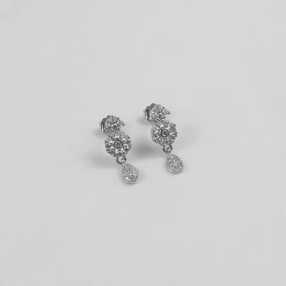 Rosette Drop Ear Studs