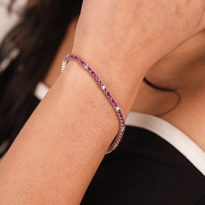 Rouge & Frost Tennis Bracelet