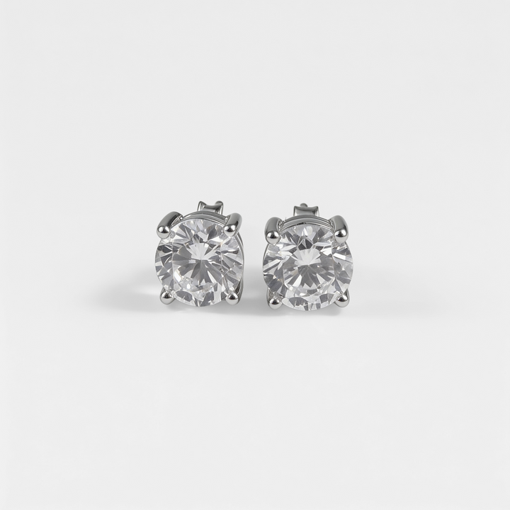 Round Brilliant Ear Studs