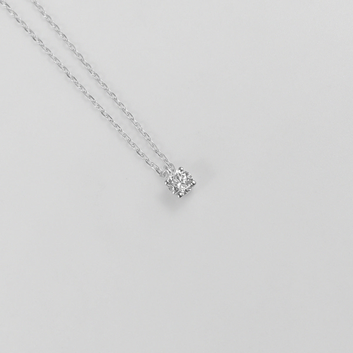 Round Solitaire Sterling Silver Lab-Grown Diamond Necklace