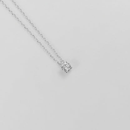 Round Solitaire Sterling Silver Lab-Grown Diamond Necklace