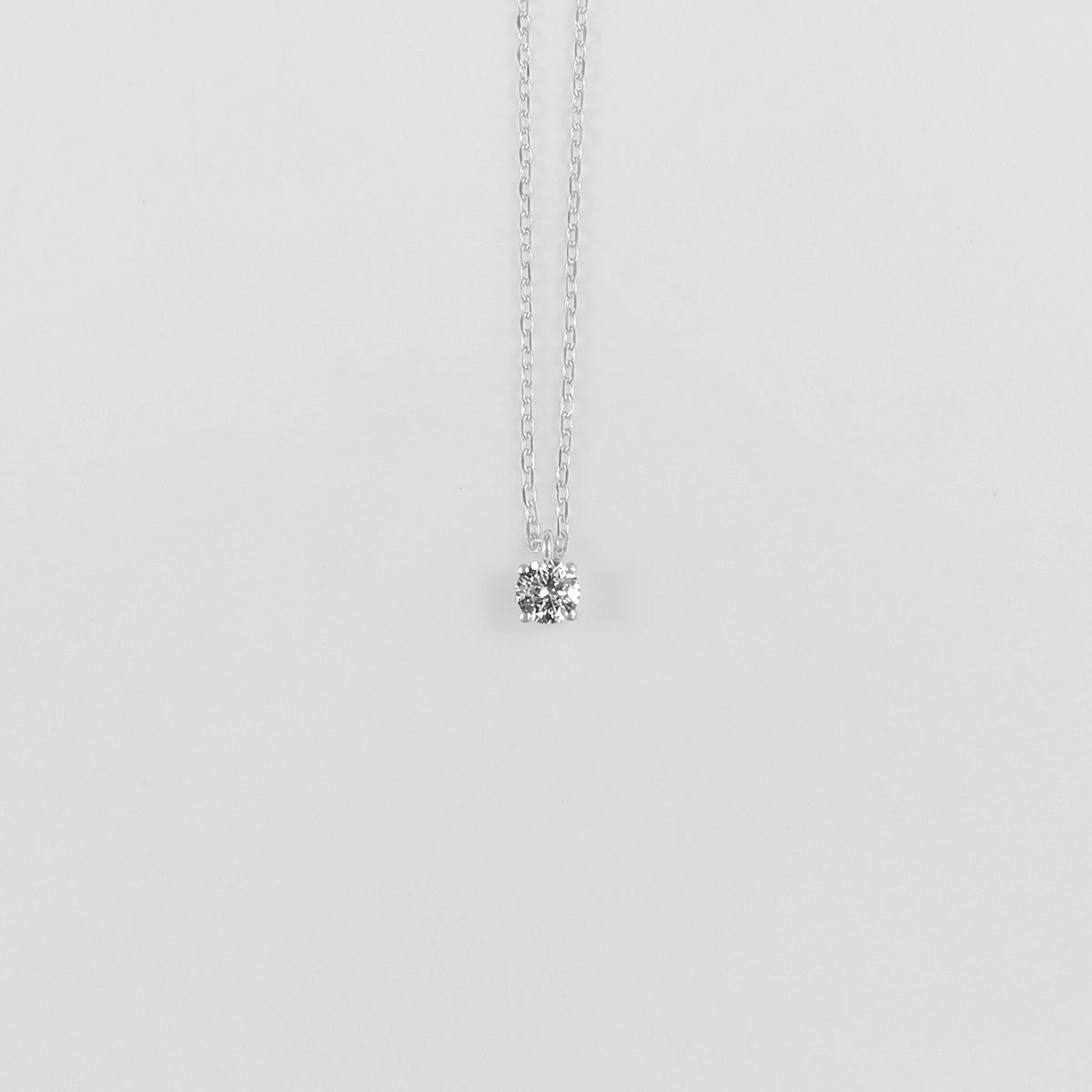 Round Solitaire Sterling Silver Lab-Grown Diamond Necklace