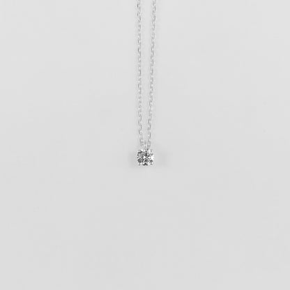 Round Solitaire Sterling Silver Lab-Grown Diamond Necklace