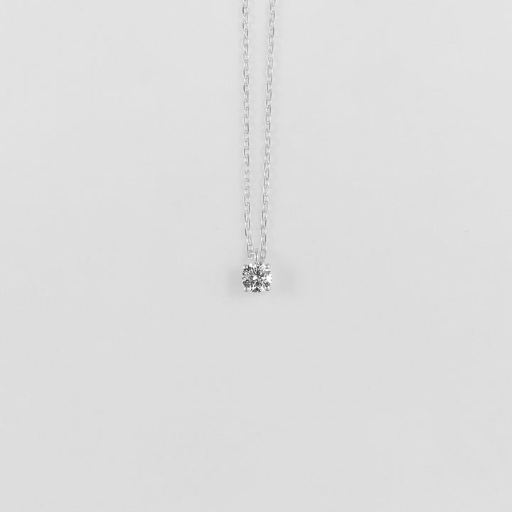 Round Solitaire Sterling Silver Lab-Grown Diamond Necklace