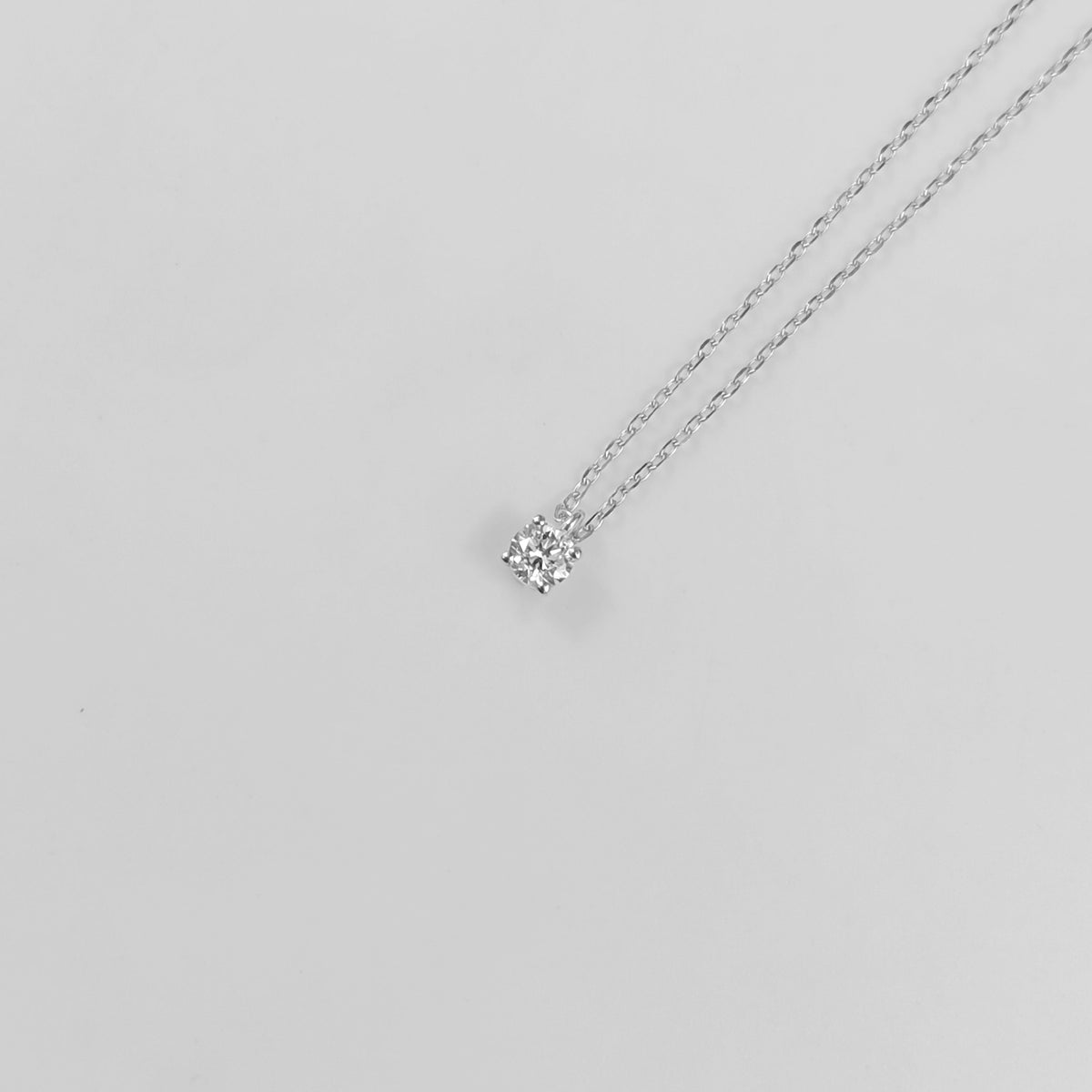 Round Solitaire Sterling Silver Lab-Grown Diamond Necklace