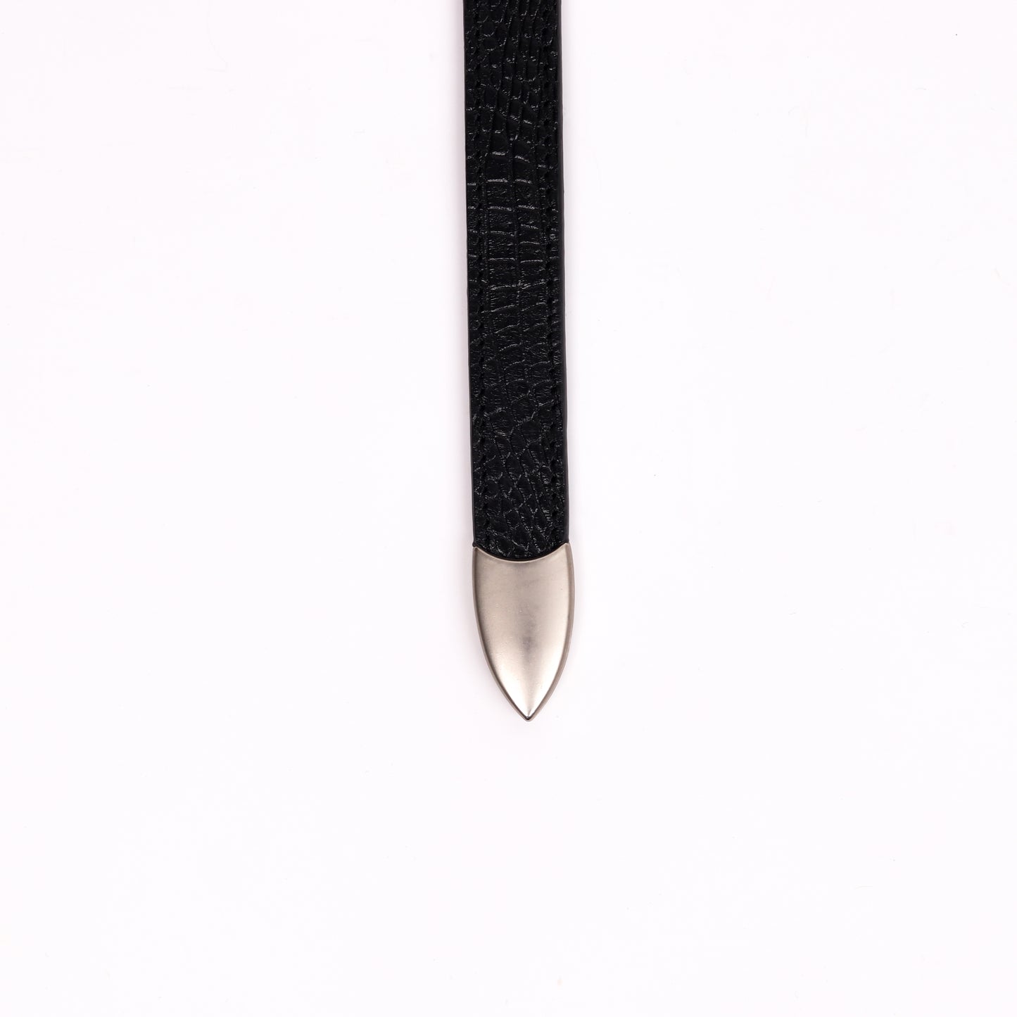 Satin Silver Buckle Belt (Black)