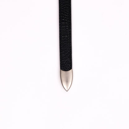 Satin Silver Buckle Belt (Black)