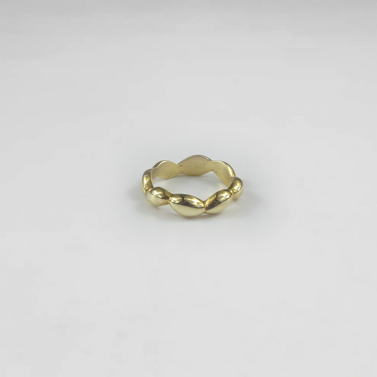 Sculpted Pebble Brass Ring